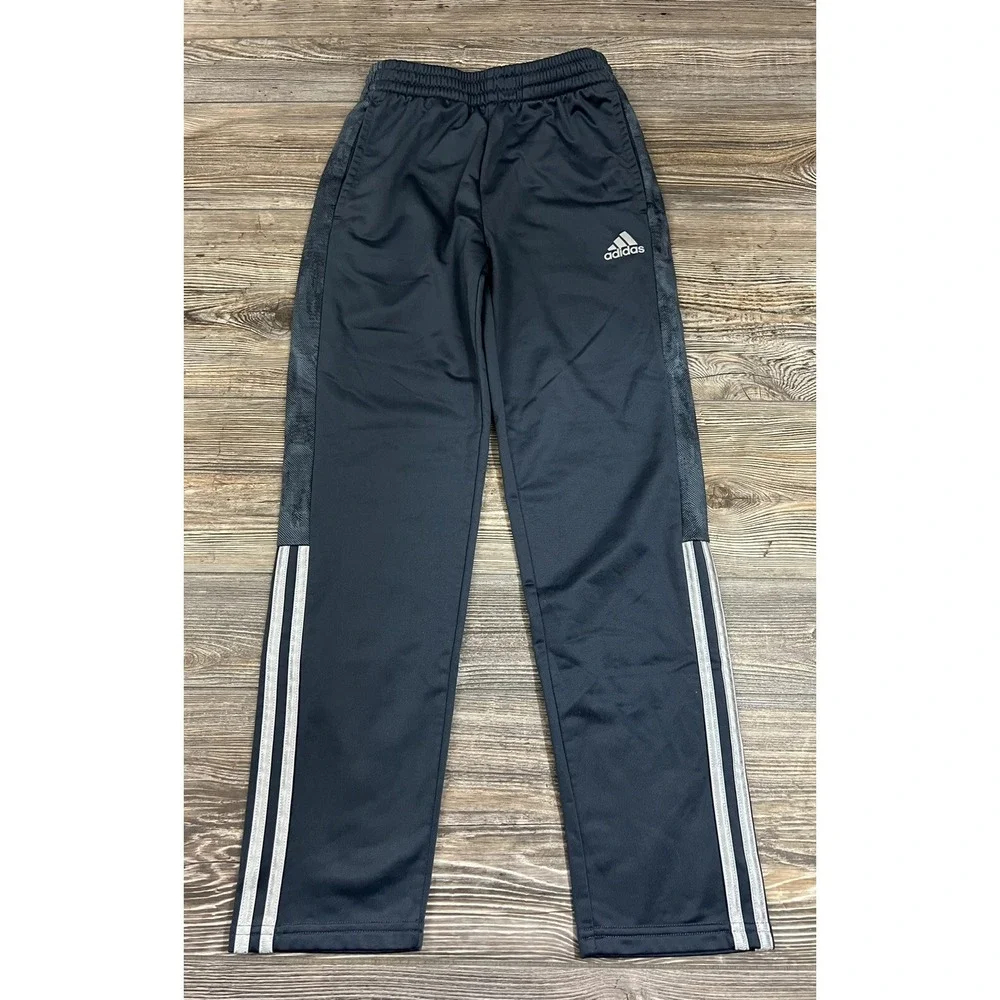 Adidas Youth Boy's Track‎ Pants Size 10/12 M Grey, Drawstring, Pockets, #AK5592